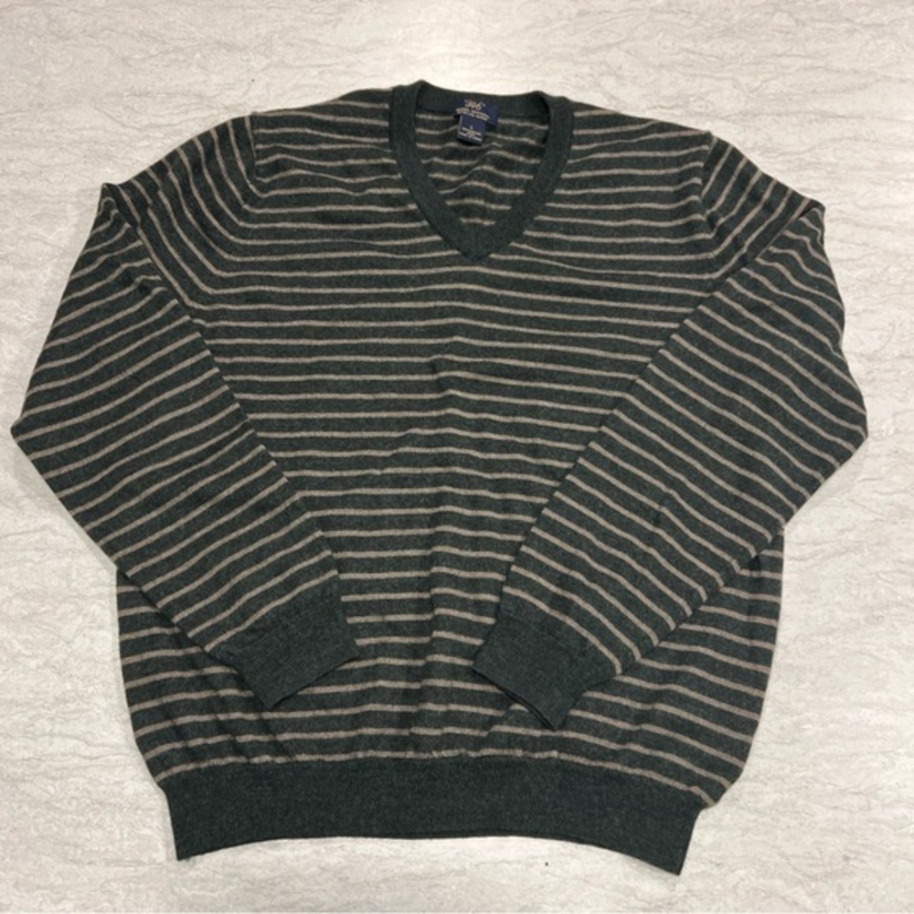 346 Brooks Brothers Striped Sweater Merino Wool‎ - Large
